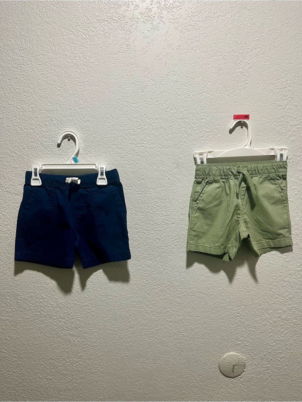 Carter’s & Children’s Place Pull-On Shorts in Navy and Sage Green